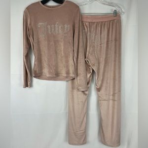 NWT Juicy Couture Rosy Pink Long Sleeve and Pant Pajama Set
